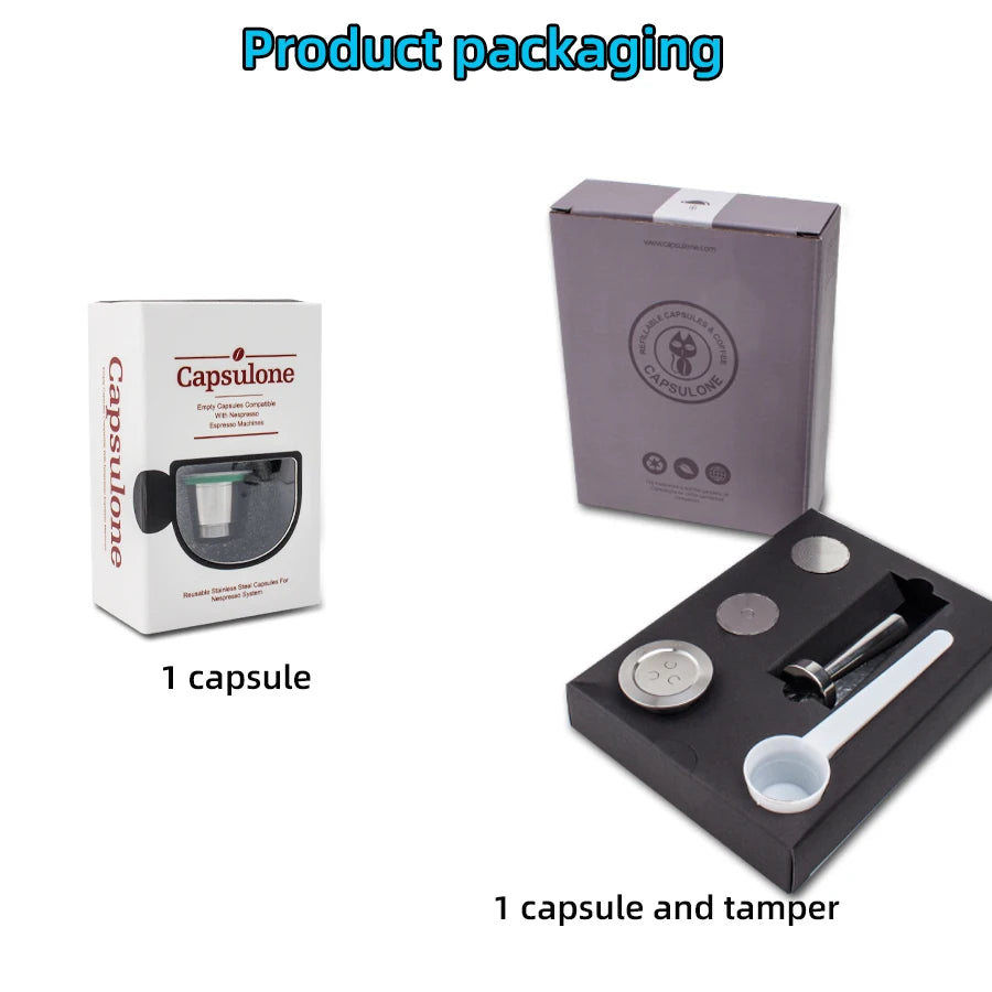Capsulone 3rd STAINLESS STEEL Metal Capsule Compatible with Nespresso Refillable Reusable coffee capsule pod