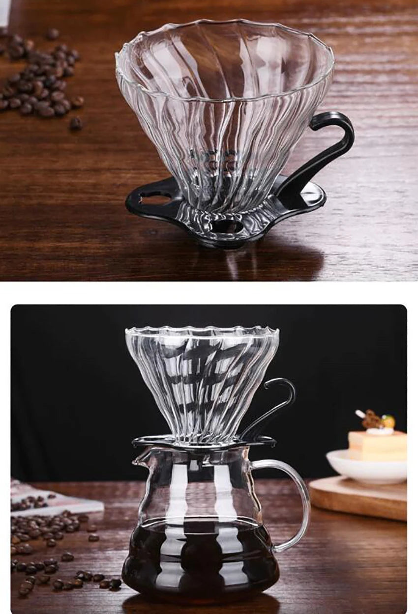 Glass Coffee Dripper, Size 02/ 01, Pour Over Coffee Funnel Dripper v60.