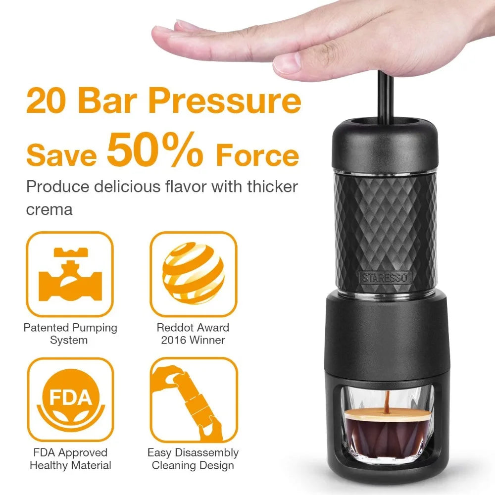 STARESSO Second generation coffee portable espresso maker - 15BAR