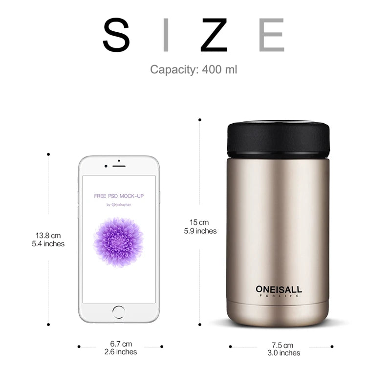 Thermal Tumbler Cup - Travel Mug Coffee Insulated Steel Vacuum flask