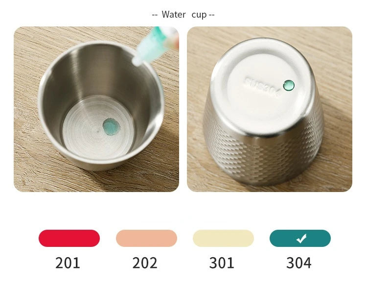 Double-Wall Keep Cold Cup - 304 Stainless Steel Mug Hammered Texture Water Mugs Coffee Travel Mug Anti-scalding Anti-fall