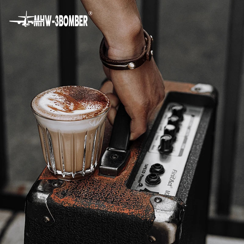 MHW-3BOMBER 160ml 200ml Glass Espresso Cups - Italian Style Clear Non-slip Coffee Cup