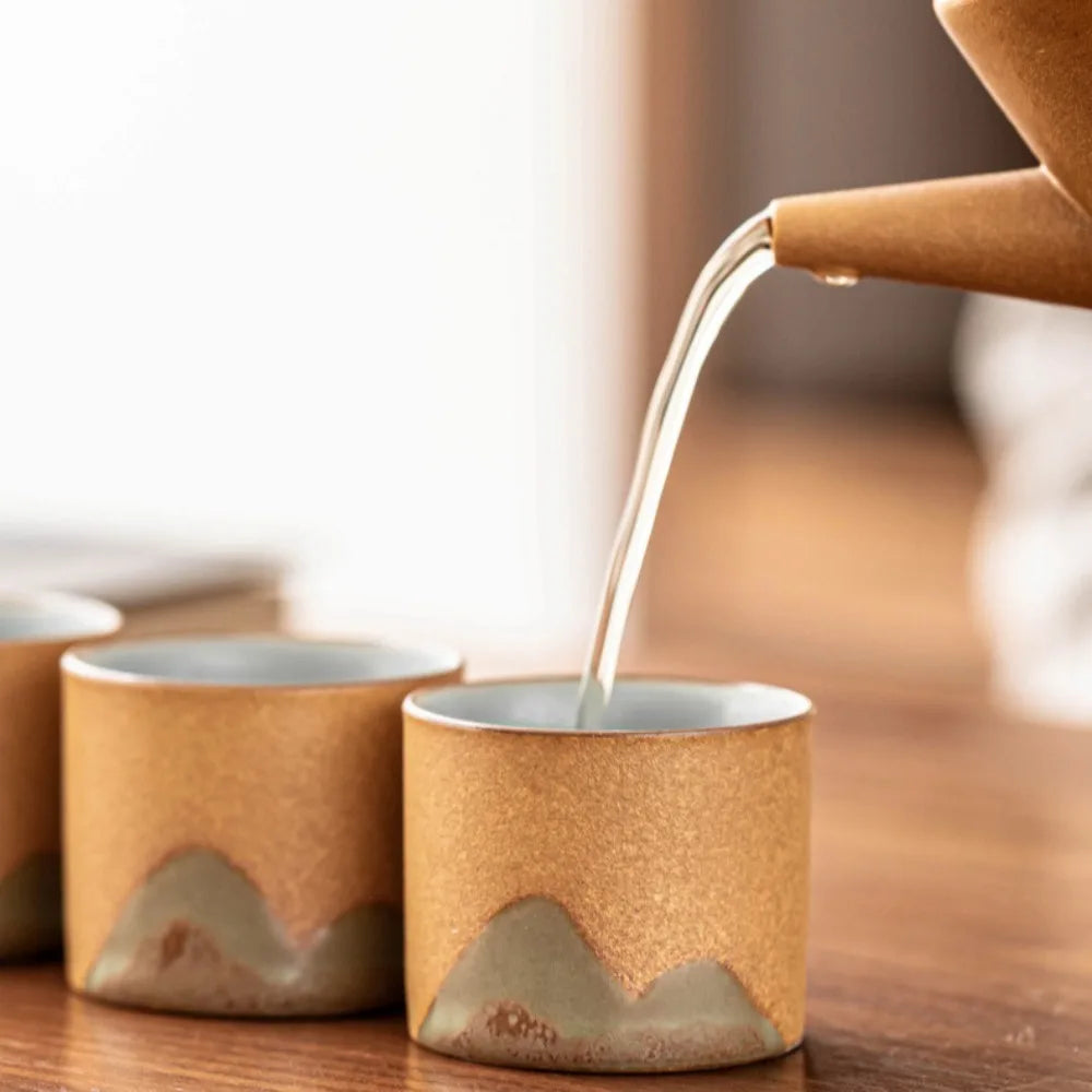 50/55ML Japanese Ceramic Hand-painted Mountain Shaped Mugs Exquisite Coffee Cups