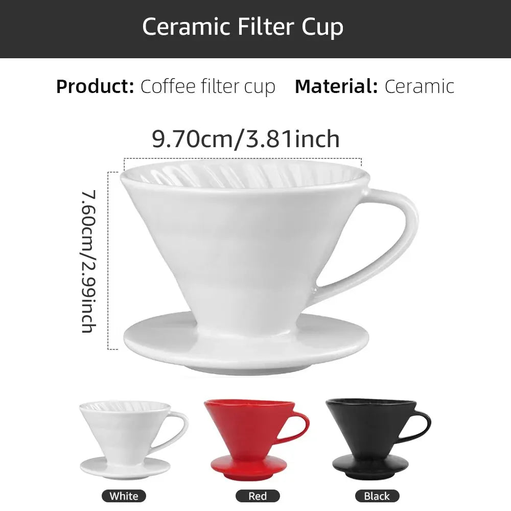 v60 Coffee Filter Cup Holder Reusable - Coffee dripper ceramic funnel