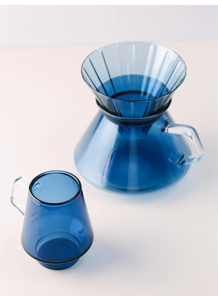 600ML V60 Coloured Glass Sharing Coffee Pour Over Pot