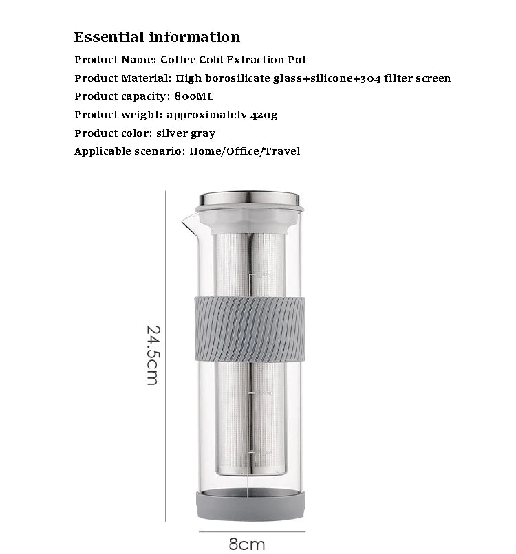 Ice Cold Brew Coffee Extraction Pot