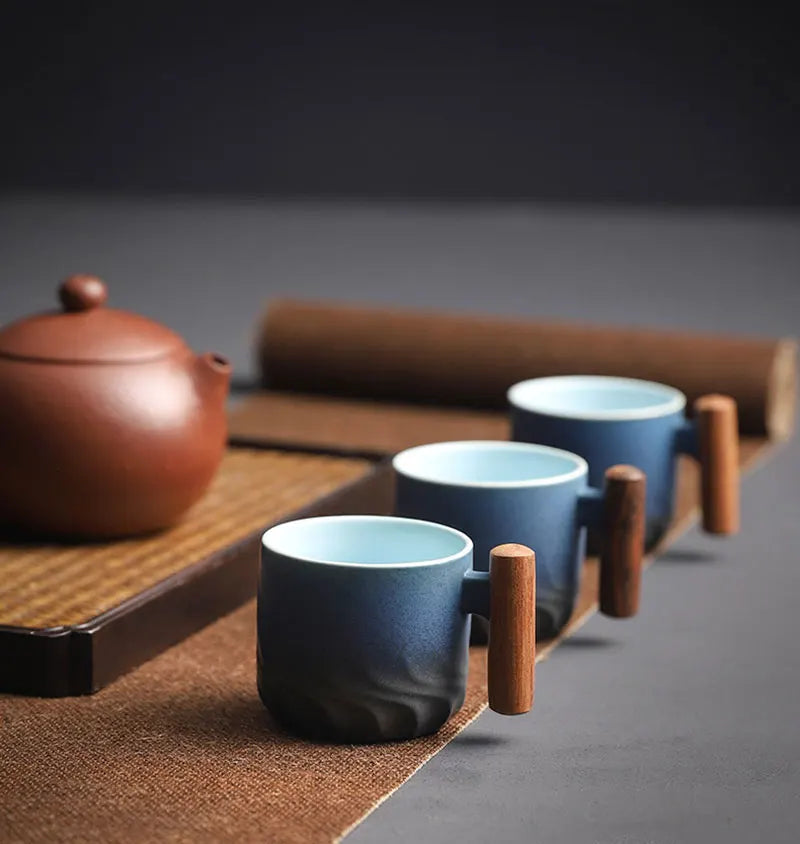 70ML Chinese Kiln charged Coffee Cup 6Pcs/set Handmade