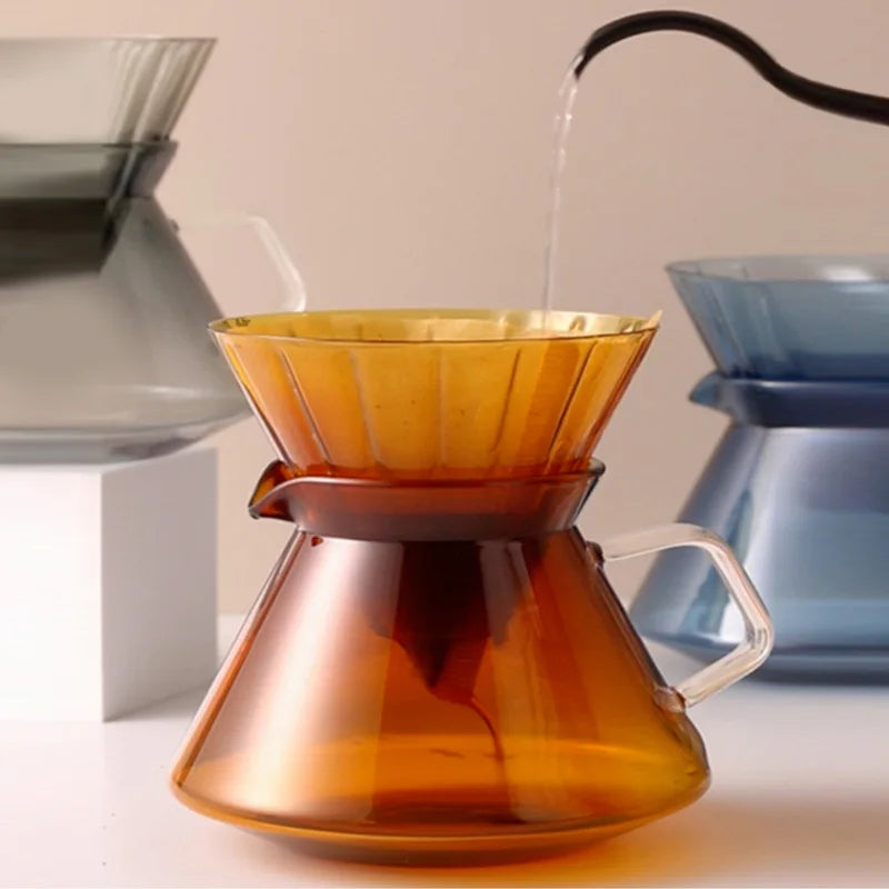 600ML V60 Coloured Glass Sharing Coffee Pour Over Pot