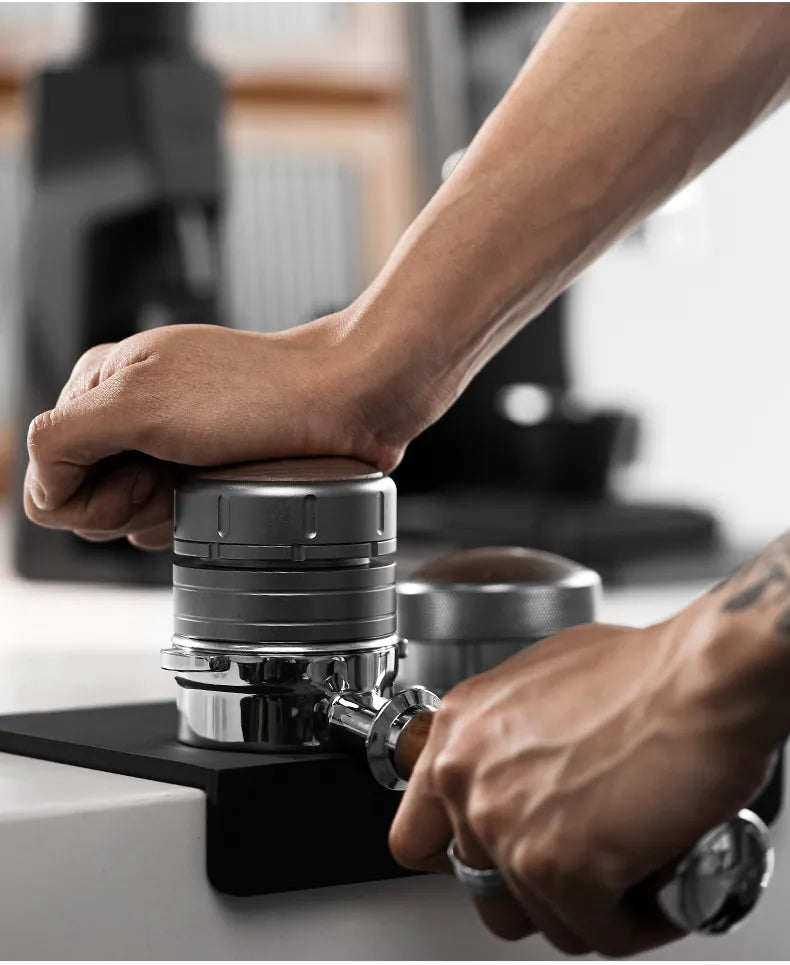 MHW-3BOMBER 58mm Spring Coffee Tamper Adjustable Depth Calibrated Espresso Tampers Professional Home Barista Cafe Accessories