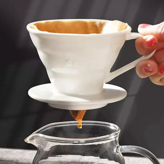 v60 Coffee Filter Cup Holder Reusable - Coffee dripper ceramic funnel