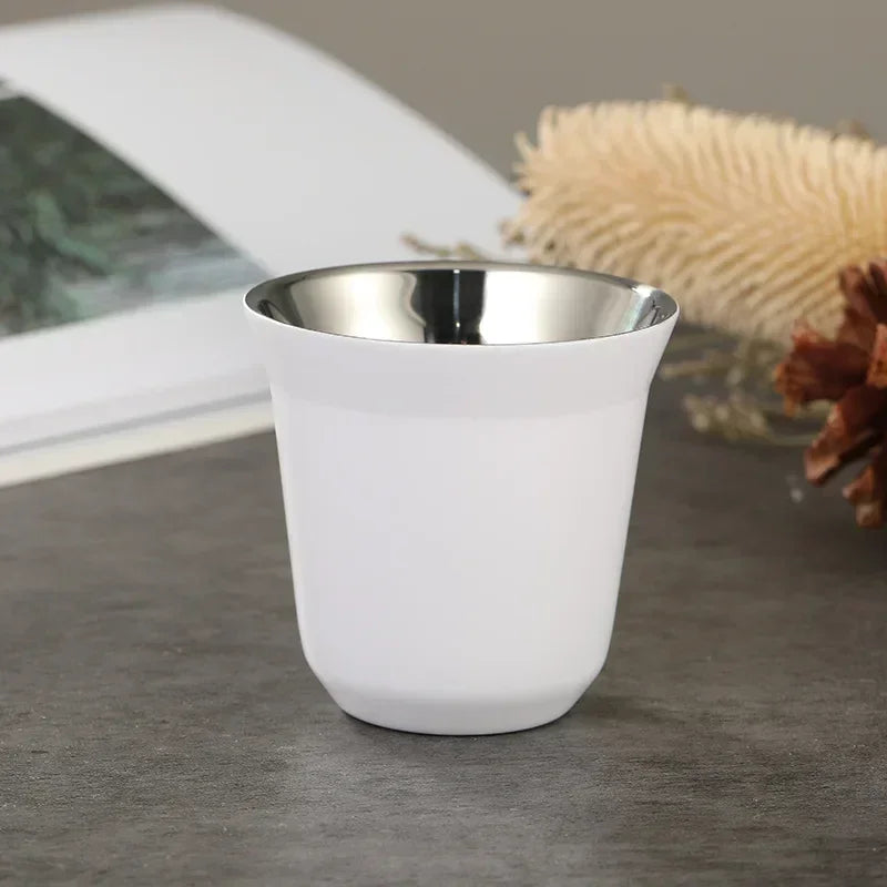 80mL Mini High Quality Stainless Steel Double-layer Heat-insulating Coffee Cups