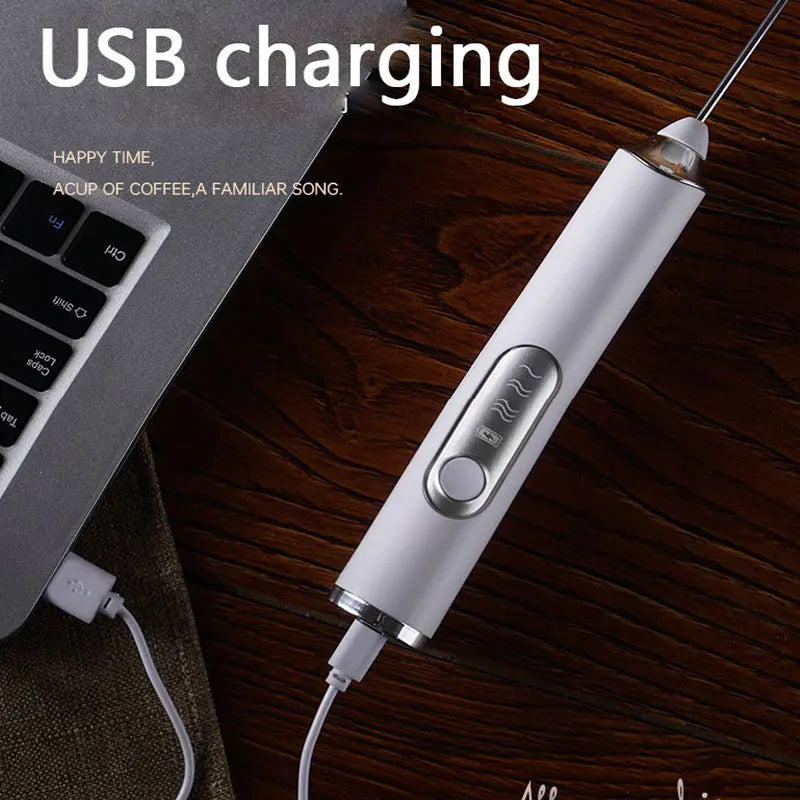 Portable Rechargeable Electric Milk Frother Foam Maker Handheld Foamer High Speeds Drink Mixer Coffee