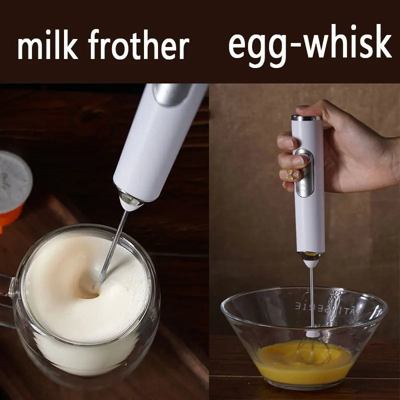 Portable Rechargeable Electric Milk Frother Foam Maker Handheld Foamer High Speeds Drink Mixer Coffee