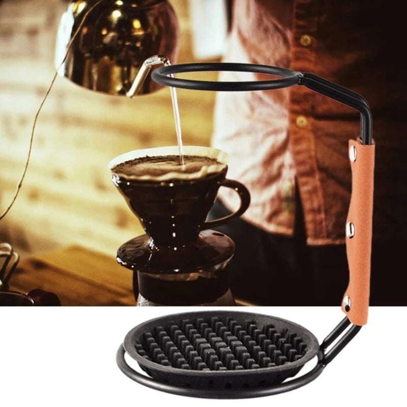 BEAU-Metal Pour Over Coffee Maker Filter Holder V60 Drip Stand With Silicone Mat Coffee Filter Dripper Stand Rack Support