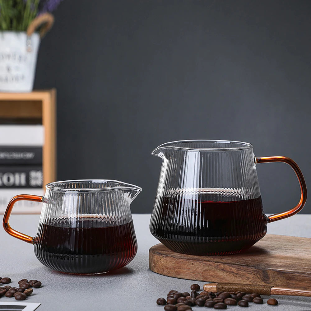 450ml Coffee Cup Wooden Handle Glass