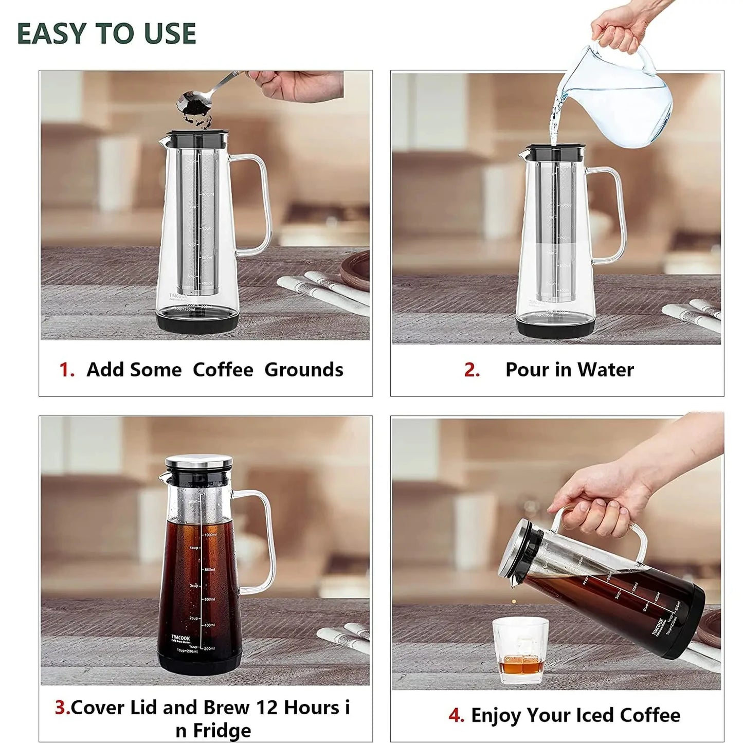 1000/1400ML Large Cold Brew Coffee Pot
