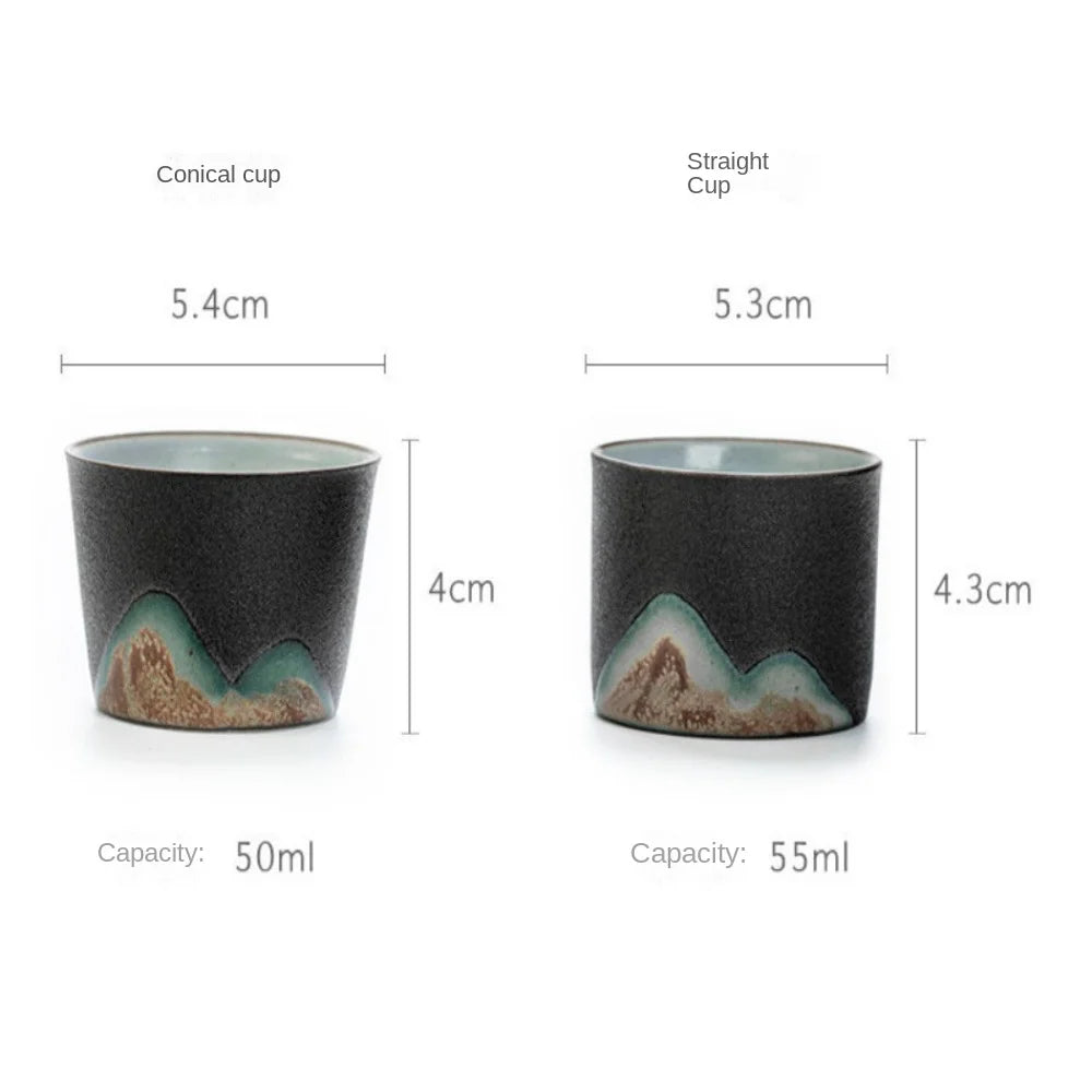 50/55ML Japanese Ceramic Hand-painted Mountain Shaped Mugs Exquisite Coffee Cups
