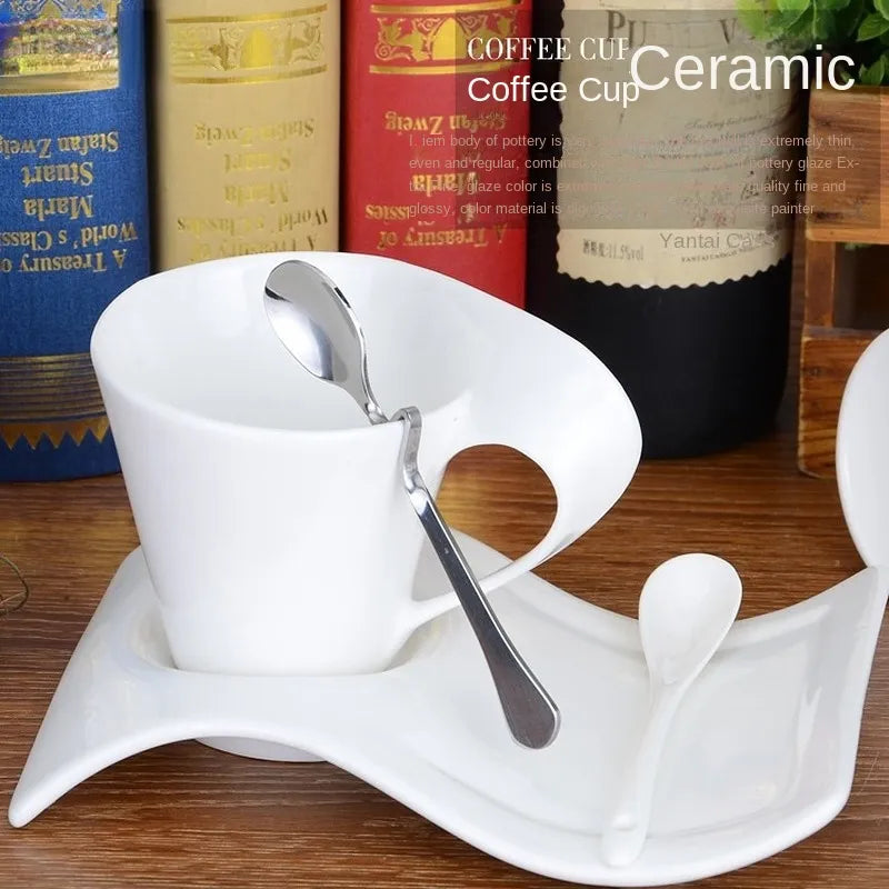 Espresso Coffee Cup with Spoon and Cup Holder