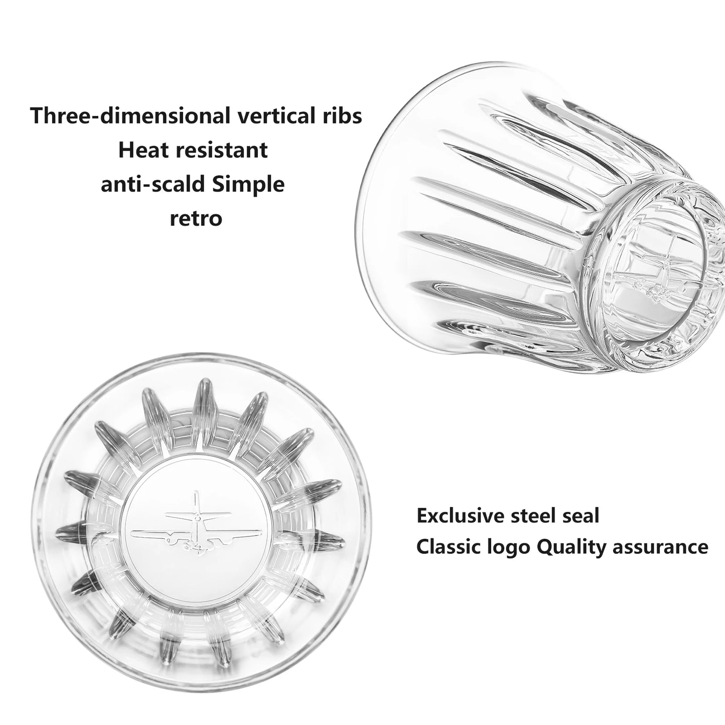 MHW-3BOMBER 160ml 200ml Glass Espresso Cups - Italian Style Clear Non-slip Coffee Cup
