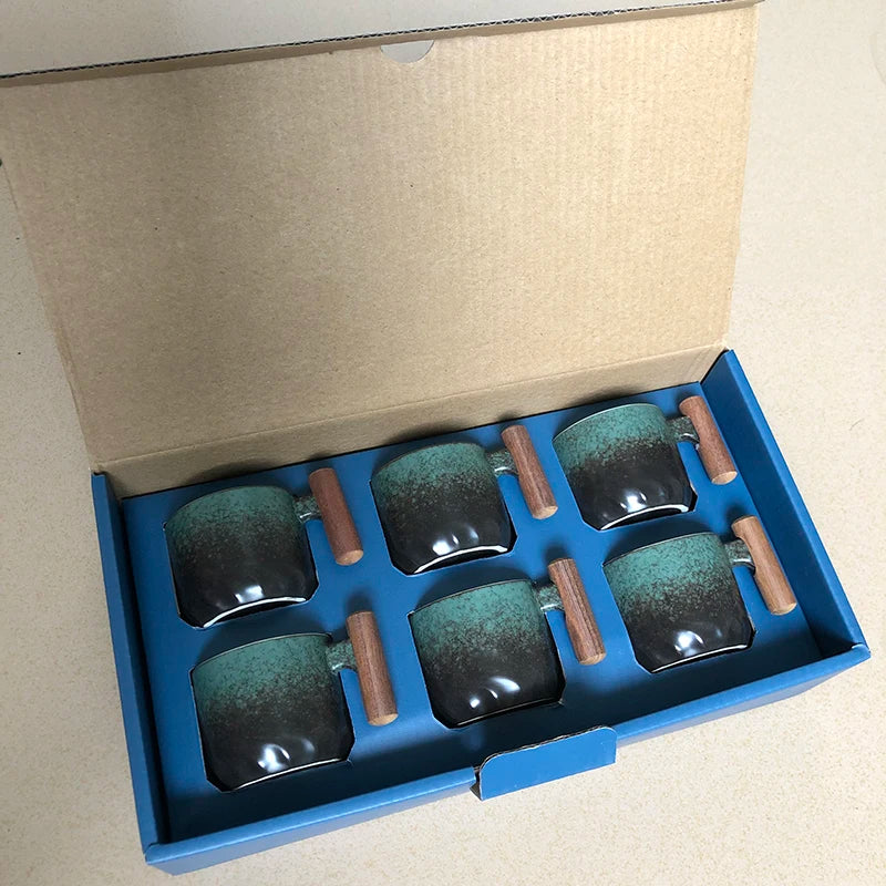 70ML Chinese Kiln charged Coffee Cup 6Pcs/set Handmade