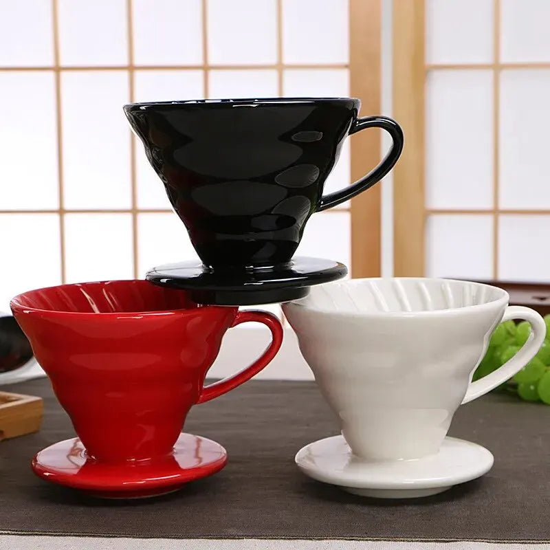 v60 Coffee Filter Cup Holder Reusable - Coffee dripper ceramic funnel