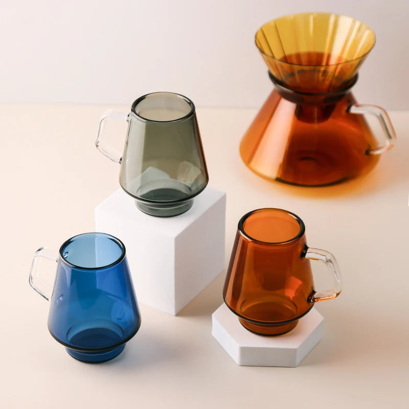 600ML V60 Coloured Glass Sharing Coffee Pour Over Pot