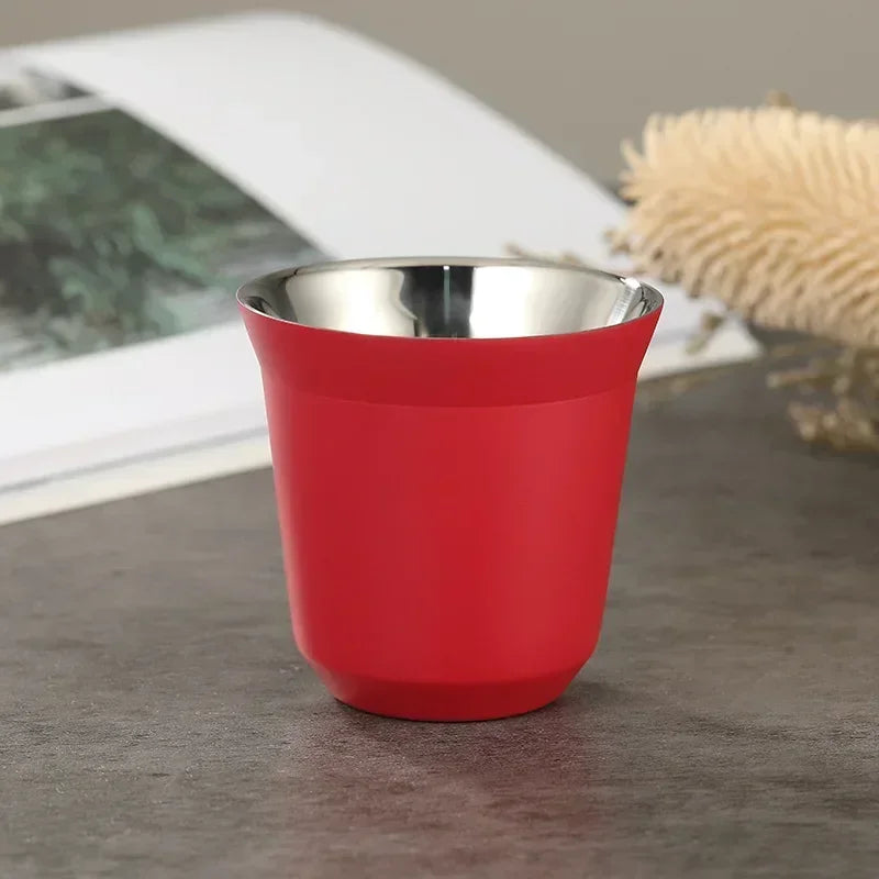 80mL Mini High Quality Stainless Steel Double-layer Heat-insulating Coffee Cups