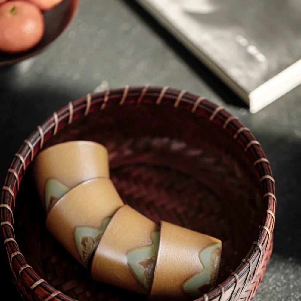 50/55ML Japanese Ceramic Hand-painted Mountain Shaped Mugs Exquisite Coffee Cups