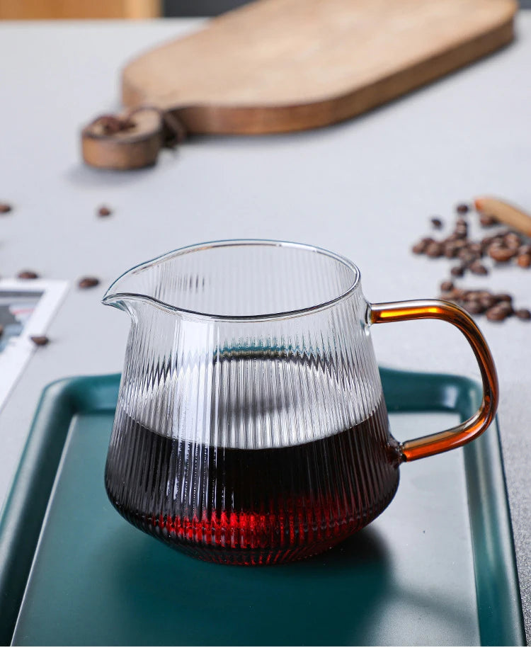 450ml Coffee Cup Wooden Handle Glass
