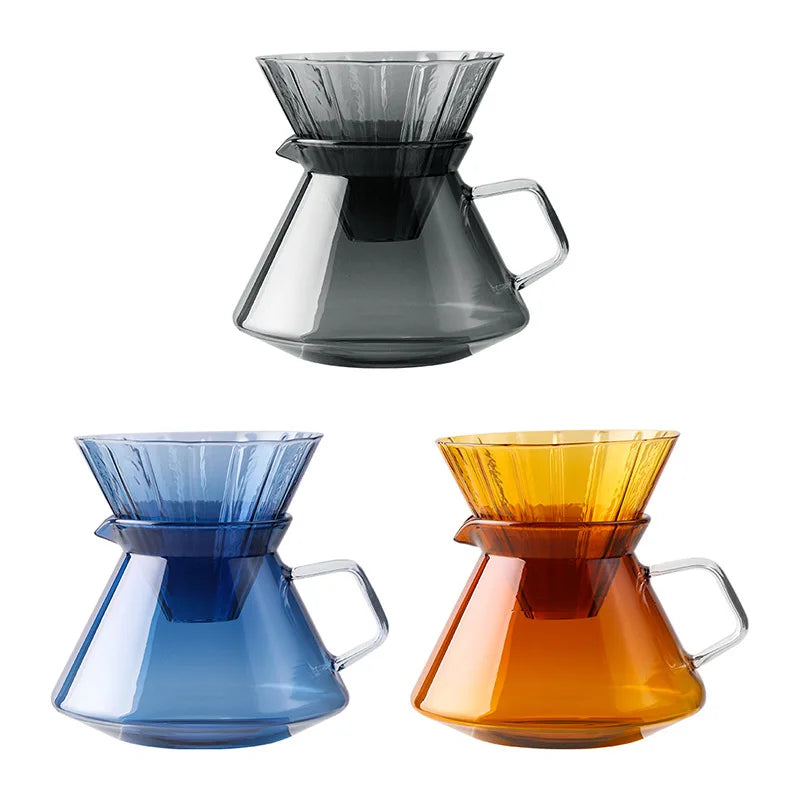 600ML V60 Coloured Glass Sharing Coffee Pour Over Pot