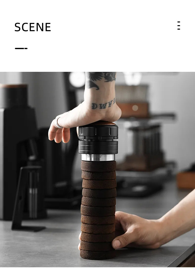 MHW-3BOMBER 58mm Spring Coffee Tamper Adjustable Depth Calibrated Espresso Tampers Professional Home Barista Cafe Accessories