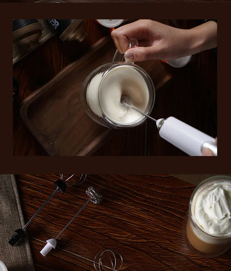 Portable Rechargeable Electric Milk Frother Foam Maker Handheld Foamer High Speeds Drink Mixer Coffee
