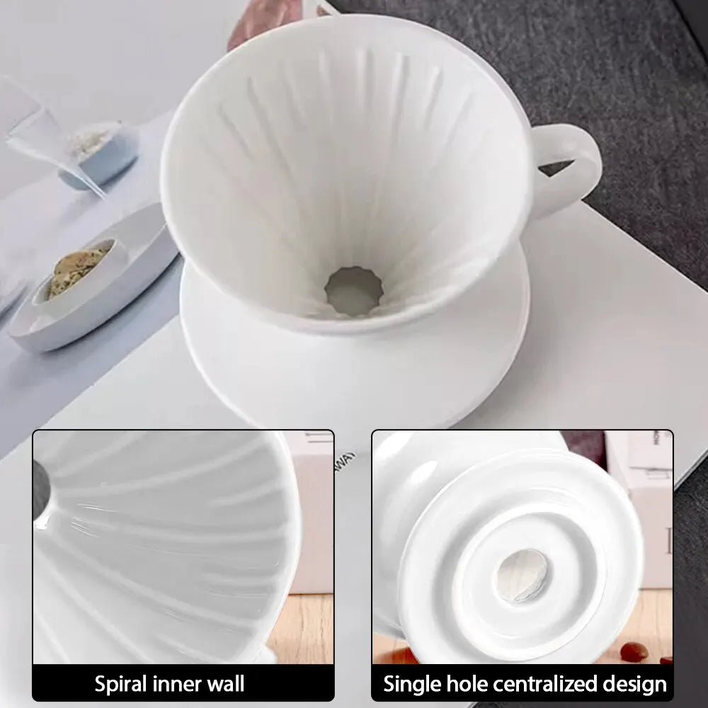 v60 Coffee Filter Cup Holder Reusable - Coffee dripper ceramic funnel