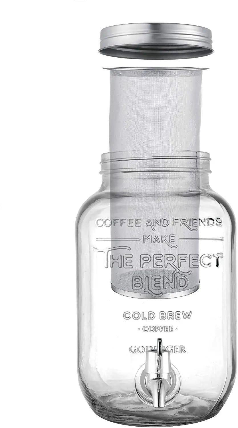4000ml Cold Brew Coffee Maker with EXTRA-THICK Glass Carafe
