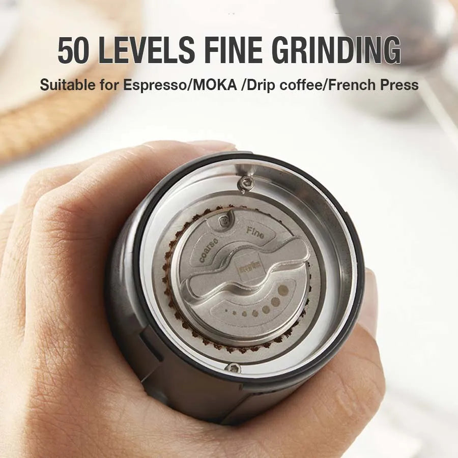 Electric Coffee Grinder New Upgrade Mini Portable Coffee Bean Grinder USB Charge Stainless Steel Espresso Spice Mill Grinders