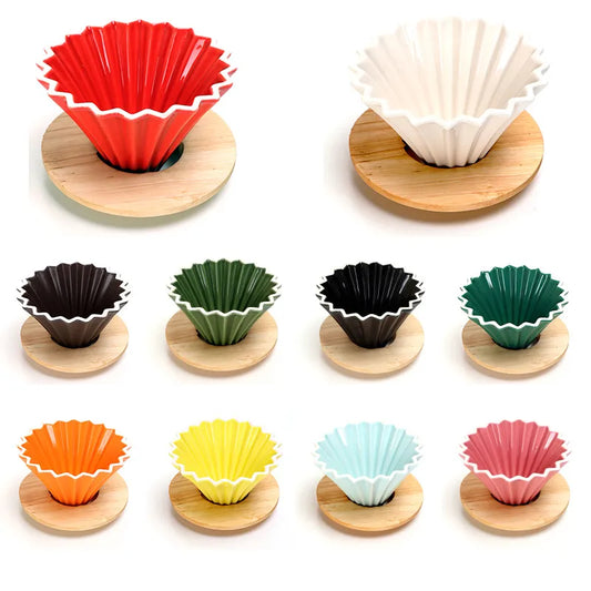 Multicolor Ceramic Origami Filter Cups Hand-washed Coffee Filter Cups V60 Funnel Dripping Cake Cups
